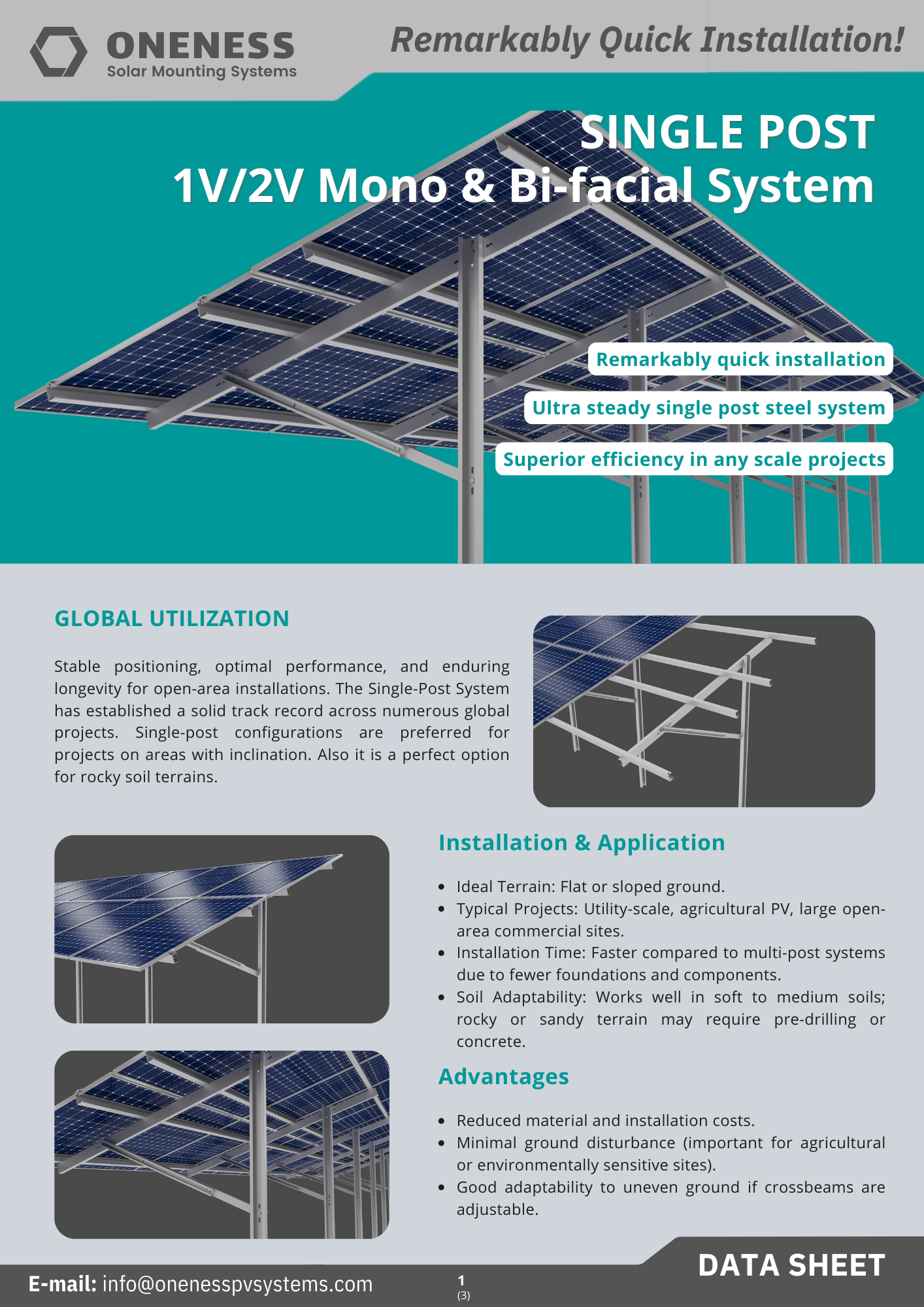 Single Post Structure SINGLE Post Ground Steel - Oneness